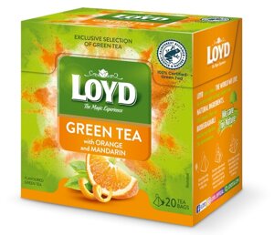 Herbata zielona Loyd Green Orange & Mandarin 20x1,5g - opinie w konesso.pl