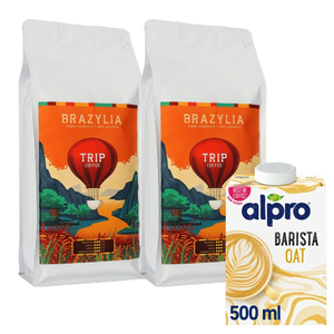 ZESTAW - Kawa ziarnista Trip Coffee Brazylia 2x1kg + ALPRO Barista Oat - Owsiany 500 ml